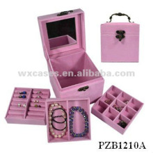 caixa de joias de veludo de venda quente com opções de cores diferentes